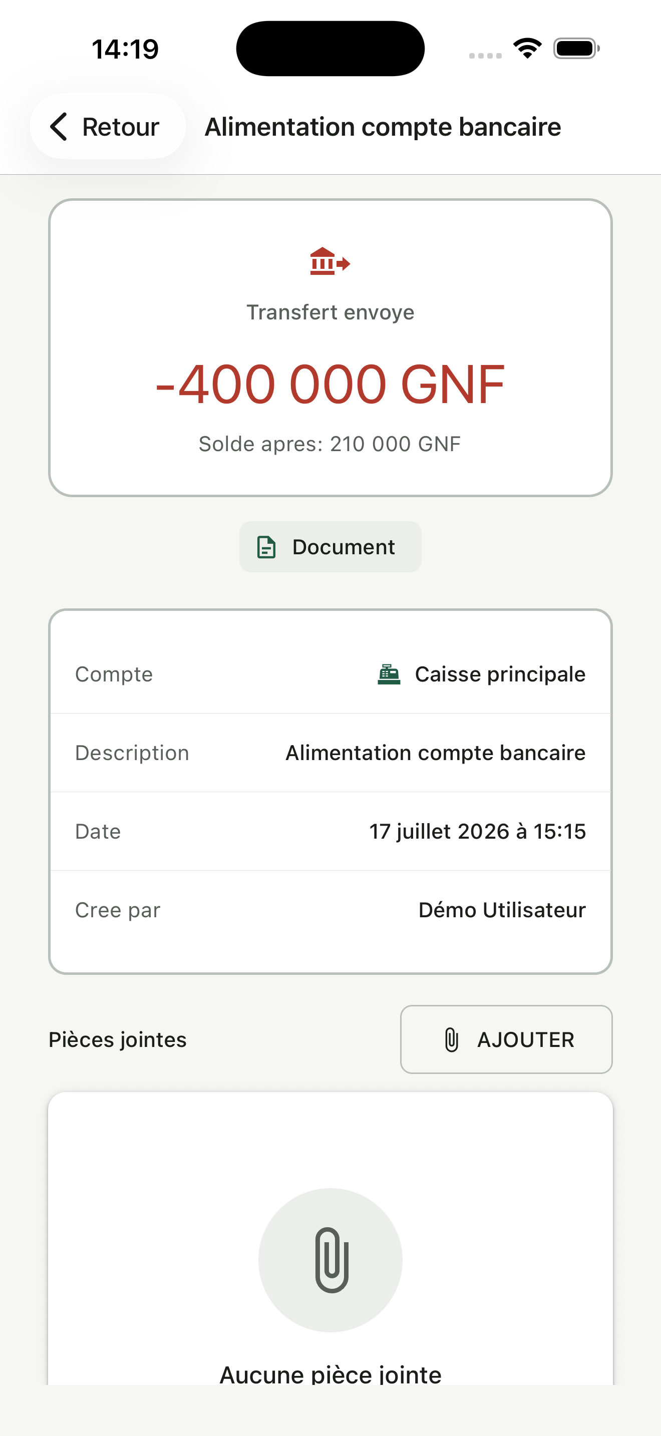 Enregistrement d'une vente dans Triton